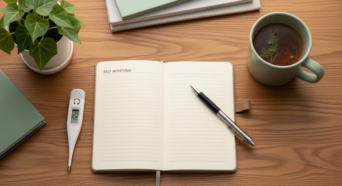 体調と気分をセルフチェックする静物