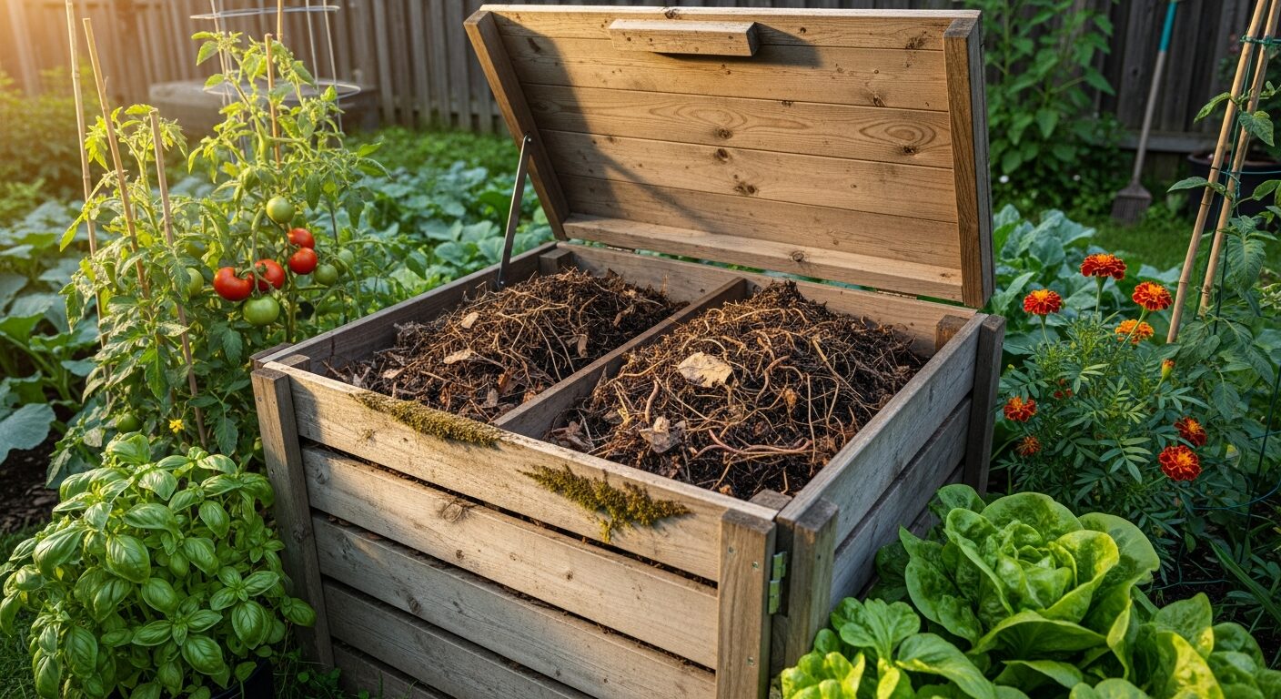 自家製コンポストと堆肥