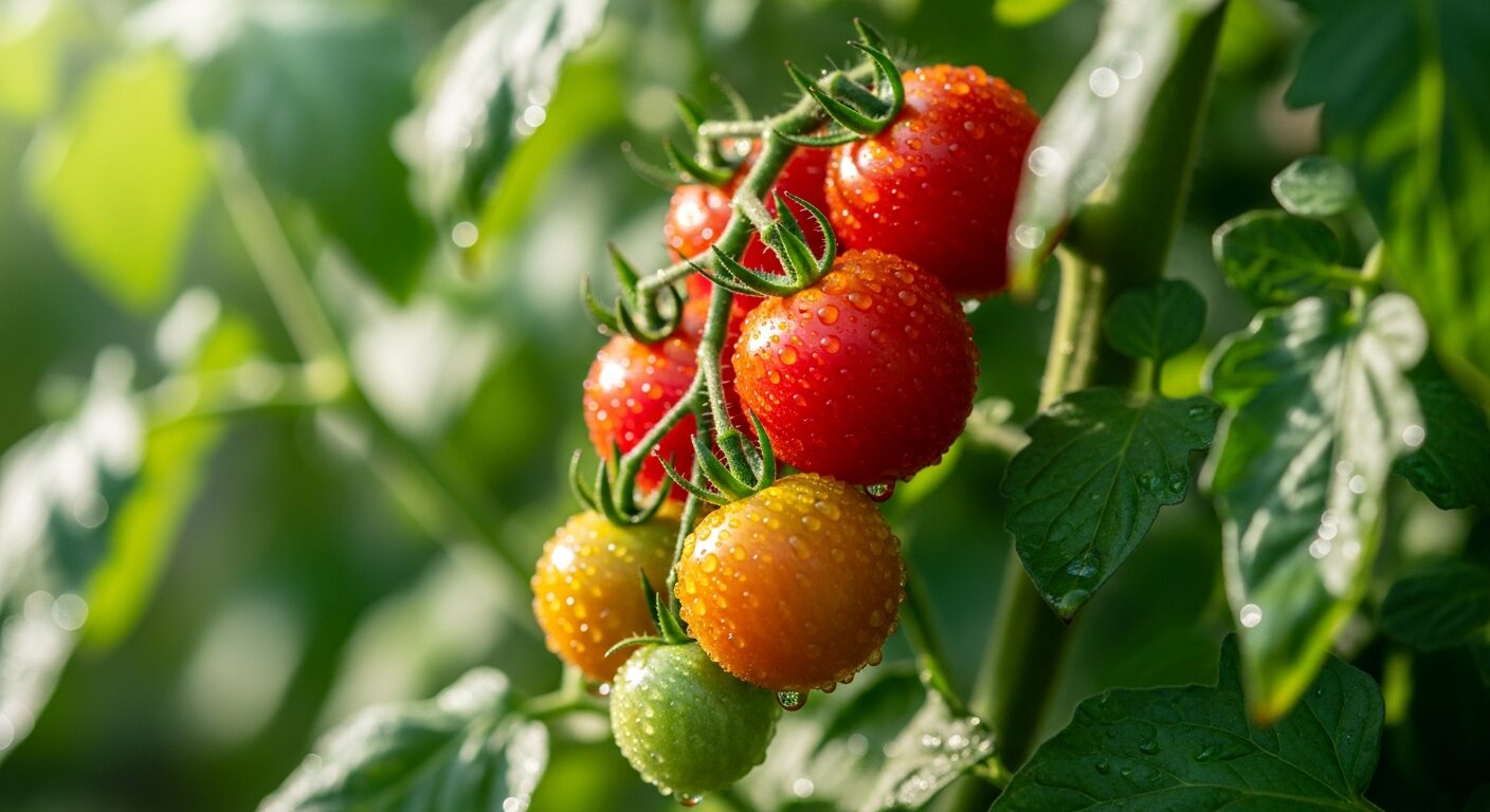 赤く実ったミニトマト