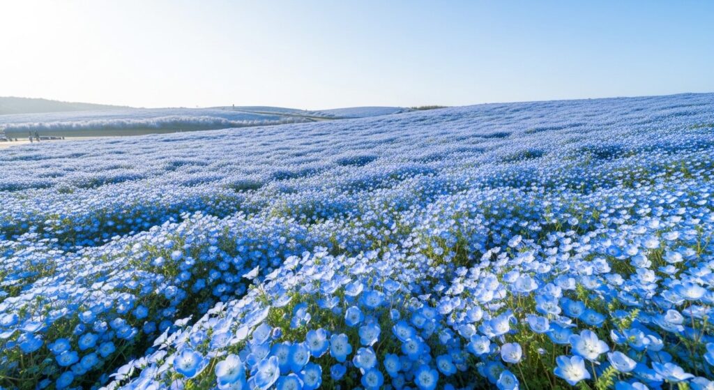 一面に広がるネモフィラの青い絨毯