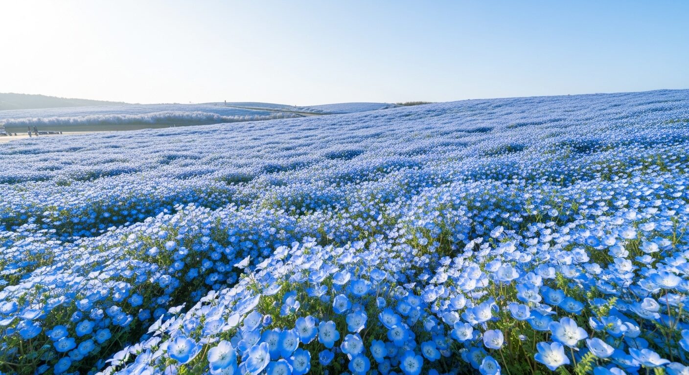一面に広がるネモフィラの青い絨毯