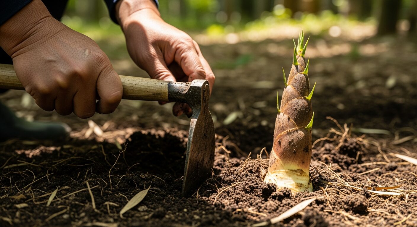 タケノコ掘りの様子