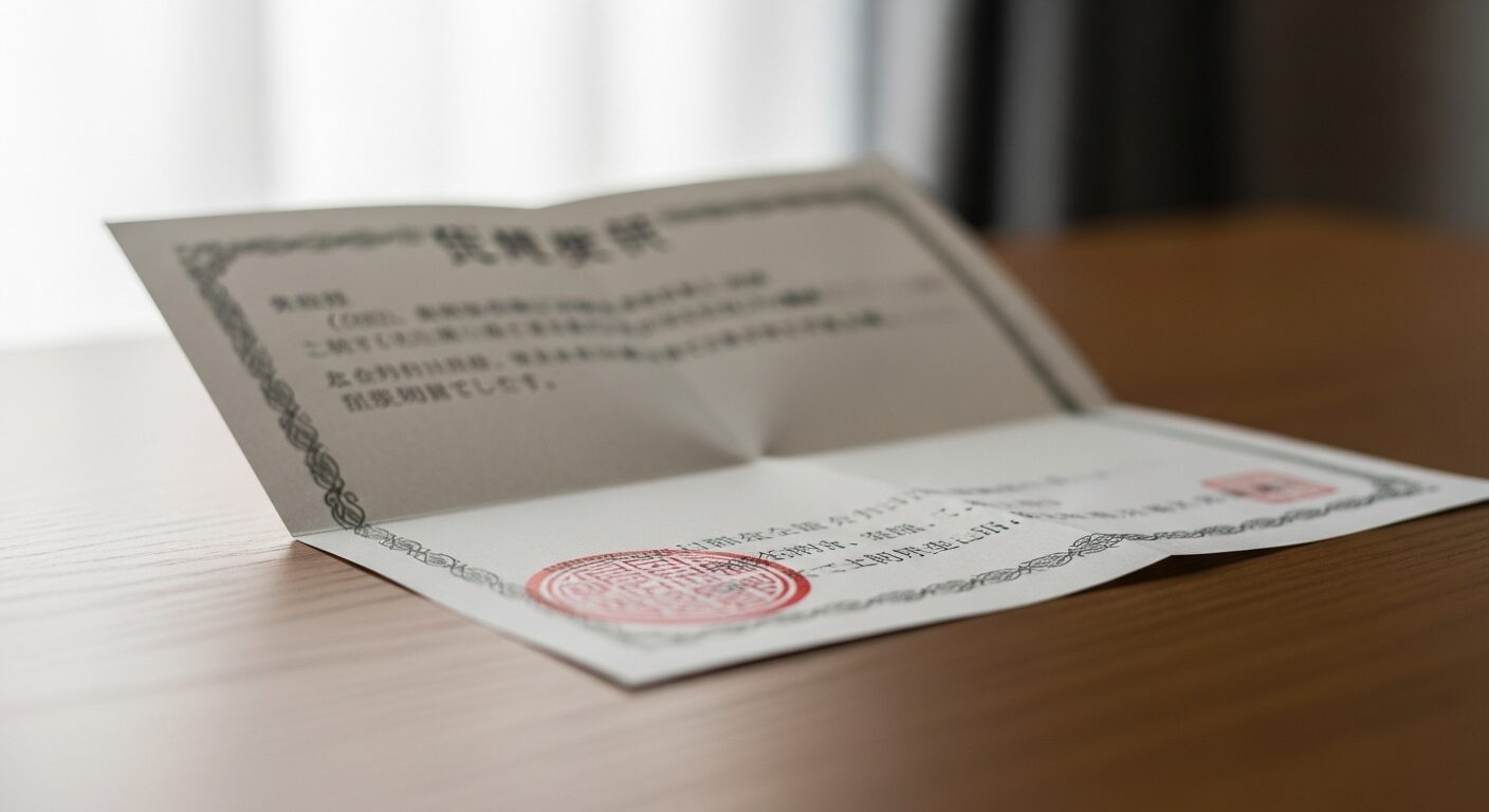 封のついた診断書のクローズアップ