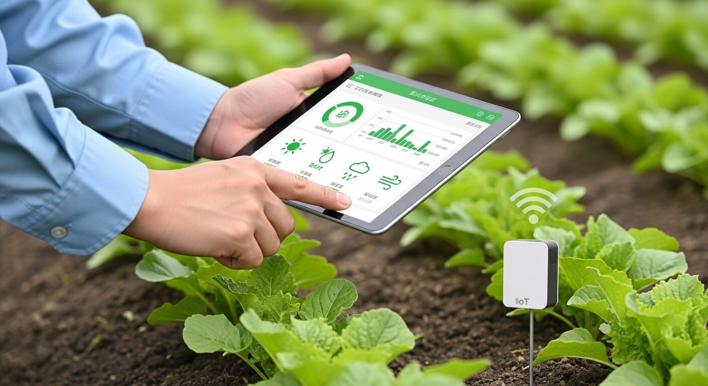 タブレットとIoTセンサーで管理するスマート農業